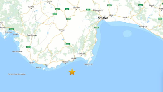 Antalya'da 4,7 büyüklüğünde deprem meydana geldi