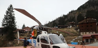 Doğu Karadeniz'de Yaban Hayatı İçin Helikopterli Yem Ulaştırıldı