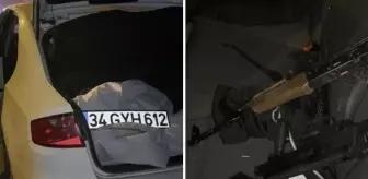 Polisten kaçan plakasız araçtan 2 makineli tüfek çıktı