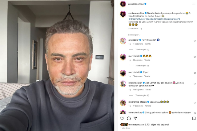 58 yaşındaki ünlü şarkıcı Cenk Eren, yüz gerdirme ameliyatı oldu