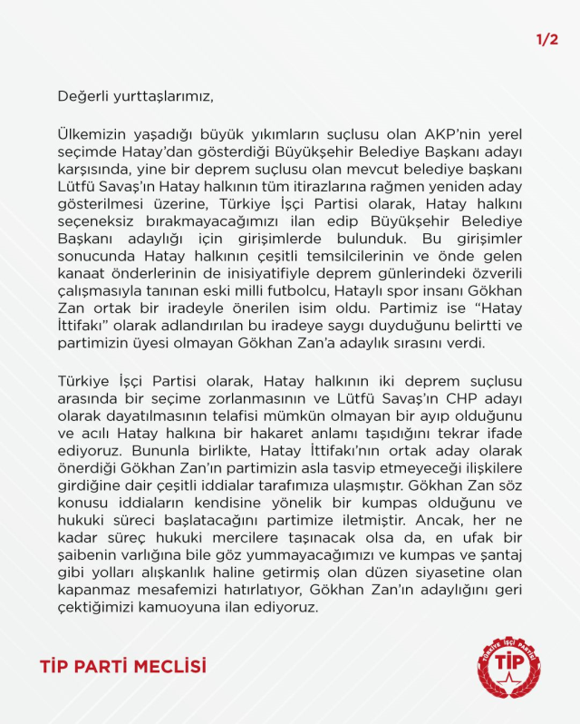 TİP'in adaylığını geri çektiği Gökhan Zan'dan ilk sözler: Tehdit ve şantaja maruz kaldım
