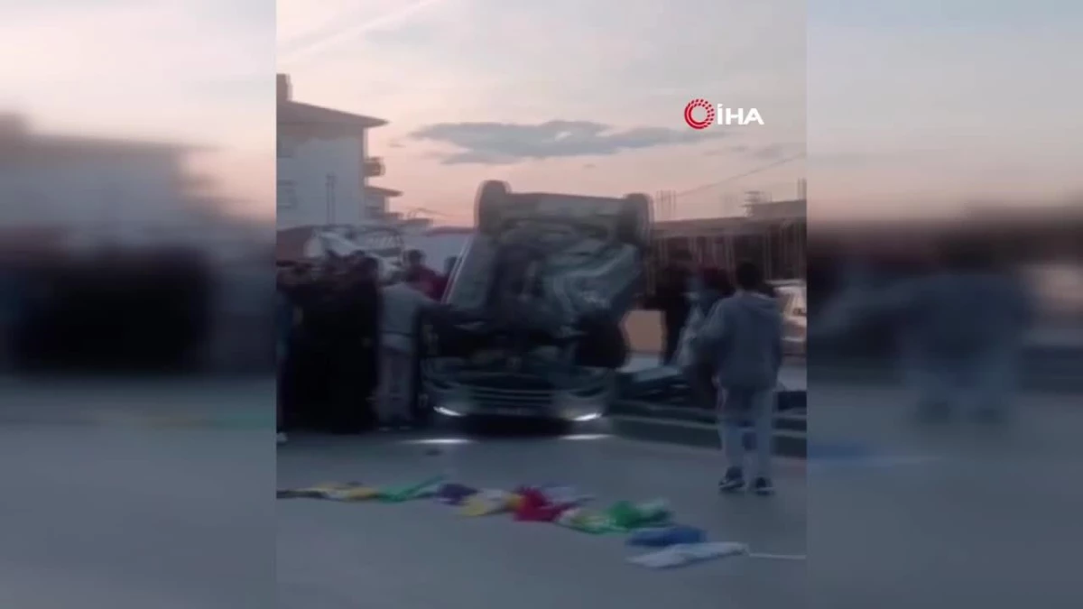 Ankara'da kontrolden çıkan otomobil takla attı: 1 yaralı