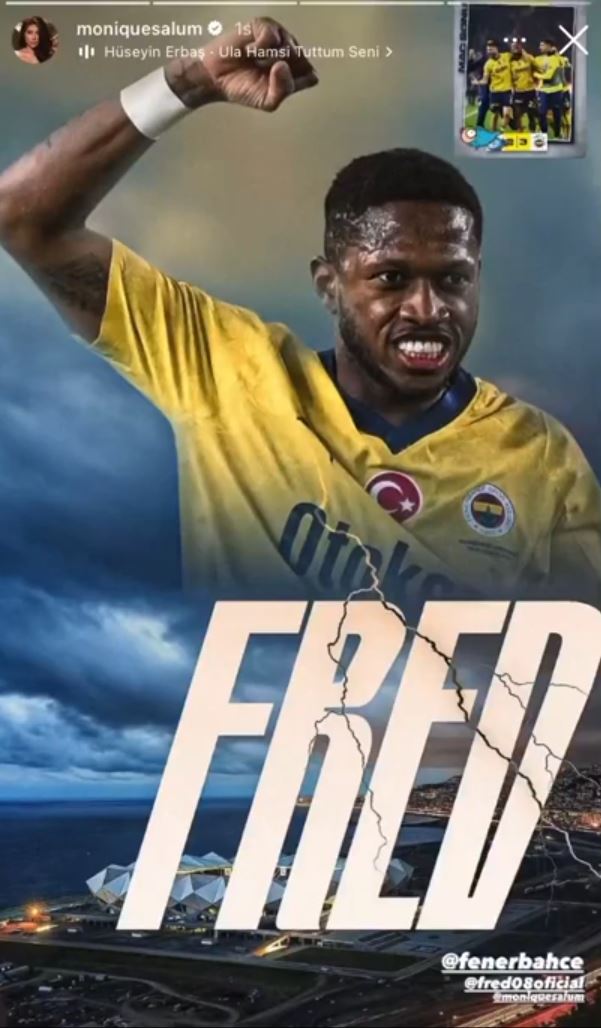 Trabzonspor'a 2 gol atan Fred'in eşinden 'hamsili' paylaşım