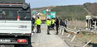 Kuzey Marmara Otoyolu'nda Hafriyat Kamyonu Kaza Yaptı