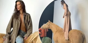 Ünlü model Bella Hadid'in at üzerindeki pozlarına, ata eziyet çektirdiği gerekçesi ile tepki yağdı