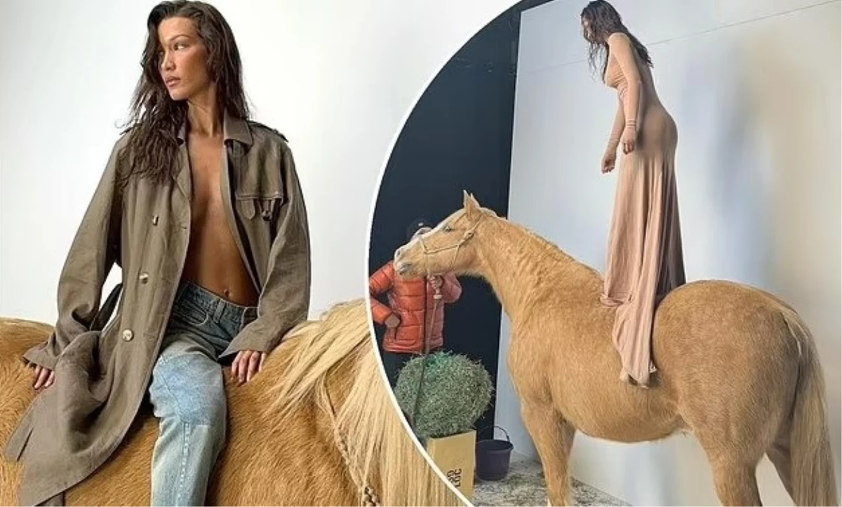 Ünlü model Bella Hadid'in at üzerindeki pozlarına, ata eziyet çektirdiği gerekçesi ile tepki yağdı