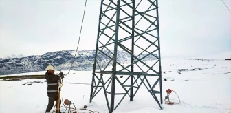 Siirt'in Pervari ilçesinde kar ve tipi nedeniyle elektrik arızası