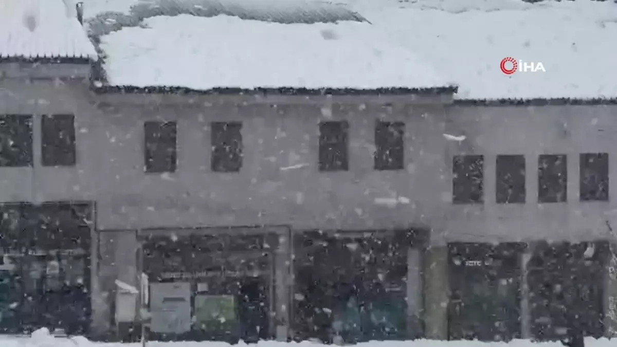 Bitlis'te çatıda biriken kar çığ gibi düştü