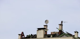 Trabzon'da 8 Katlı Binanın Çatısında Yangın Çıktı