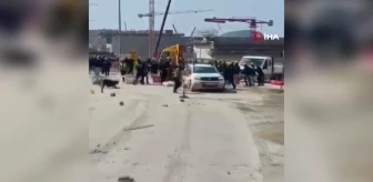 Akkuyu NGS'de işçilerin eylemi: Firma yetkililerinin araçları taşlandı