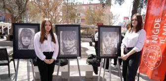 Niğde'de lise öğrencileri İsrail'in Gazze'deki katliamlarına dikkat çekmek için resim sergisi düzenledi