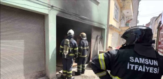 Samsun'da depo olarak kullanılan iş yerinde yangın çıktı
