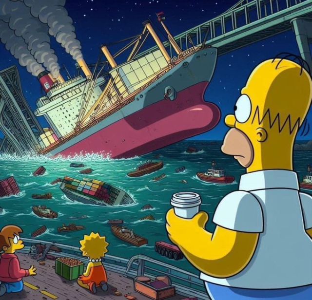 Simpsonlar yine mi bildi? Filmdeki görüntünün Baltimore köprüsüne ait olduğu iddia edildi
