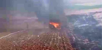 Kırıkkale'de Tarla Süren Çiftçinin Traktörü Alevlere Teslim Oldu
