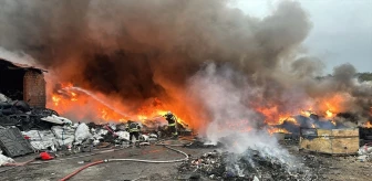 Çorlu'da bir geri dönüşüm fabrikasında yangın çıktı