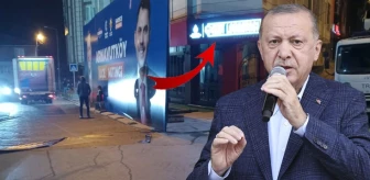 Cumhurbaşkanı Erdoğan'ın ilçedeki mitingi öncesi 'Kent Lokantası' dev afişle kapatıldı