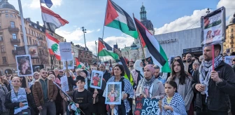 İsveç'te Filistin'e Destek Gösterisi