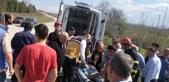 Samsun'da şarampole devrilen otomobilde 2 kişi yaralandı