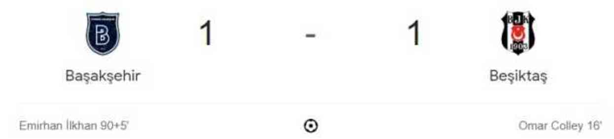Başakşehir Beşiktaş maçı kaç kaç, bitti mi? MAÇ SKORU! Başakşehir BKJ maçı kaç kaç, canlı maç skoru!