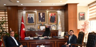 Belen Kaymakamı Mahmut Sami Yılmaz, Belen Belediye Başkanı İbrahim Gül'e hayırlı olsun ziyaretinde bulundu