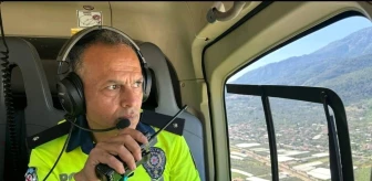 Emniyet Helikopteri Fethiye-Antalya Karayolunda Trafik Denetimi Yaptı