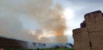 Adana Karataş'ta Saman Balyalarının İstiflendiği Alanda Yangın Çıktı