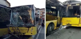 Yenikapı'da İETT otobüsü üst geçide çarptı