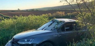 Edirne'de Kontrolden Çıkan Otomobil Takla Attı: 2 Yaralı