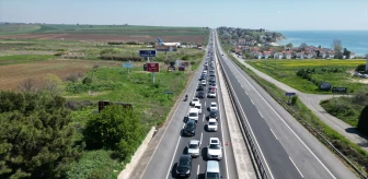 Tekirdağ-İstanbul Kara Yolunda Bayram Tatili Trafik Yoğunluğu