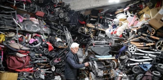 Konya'da Eski Bisiklet Tamircisi Bebek Arabalarını Tamir Ediyor