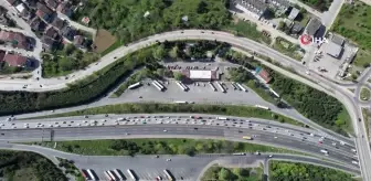 TEM'de bayram trafiği yoğunluğu böyle görüntülendi