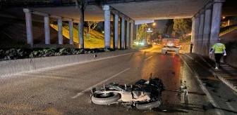 Bursa'da iş makinesine arkadan çarpan motosiklet sürücüsü ağır yaralandı