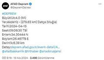 Deprem nerede oldu? Depremin büyüklüğü ne, nerede hissedildi? AFAD, Kandilli Rasthanesi Deprem nerede oldu? Depremin büyüklüğü ne, nerede hissedildi? AFAD, Kandilli Rasthanesi