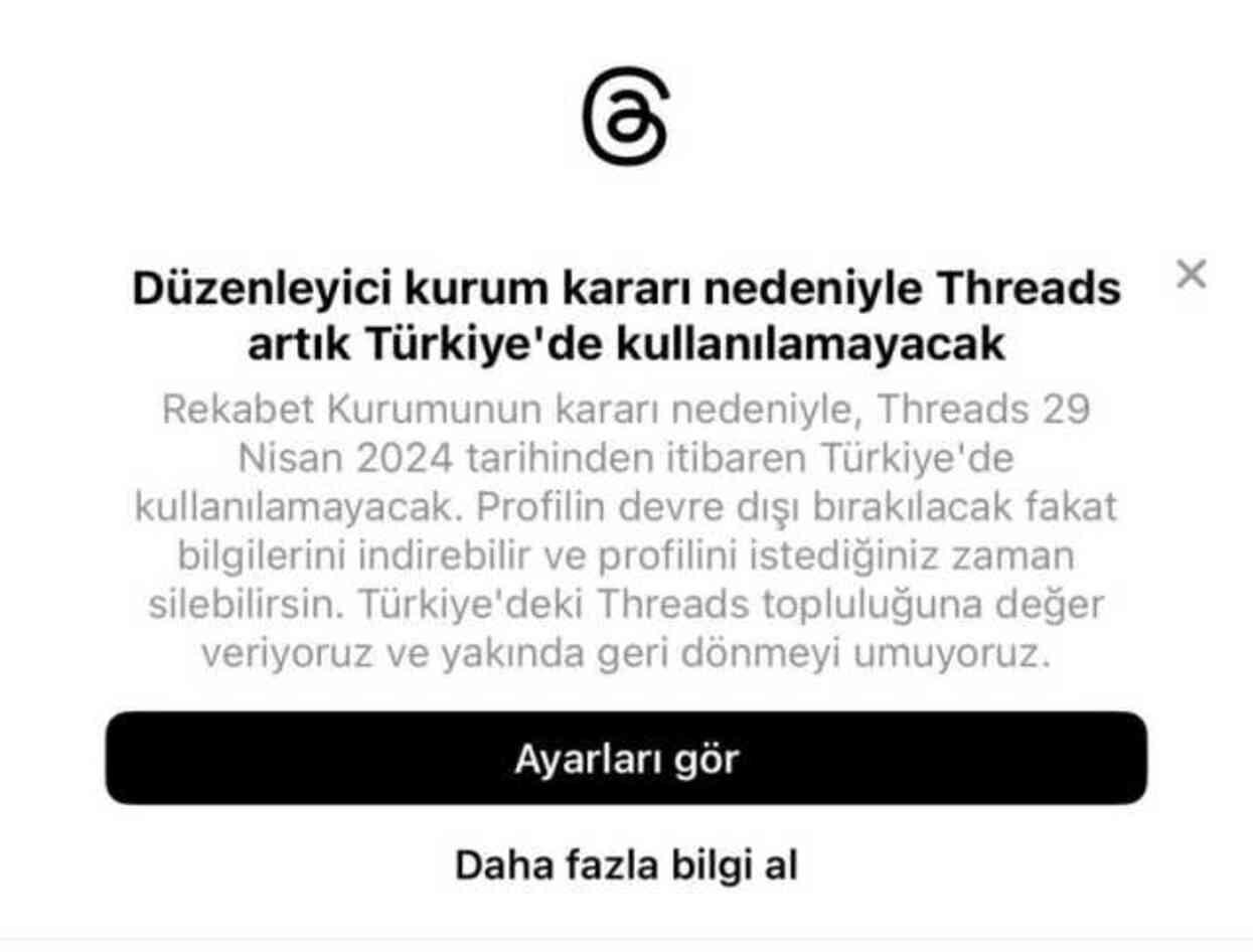 THREADS kapatıldı mı? Threads neden kullanılamayacak? Türkiye'de yasaklandı mı? THREADS kapatıldı mı? Threads neden kullanılamayacak? Türkiye'de yasaklandı mı?