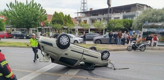 Aydın'da takla atan otomobilin sürücüsü hayatını kaybetti