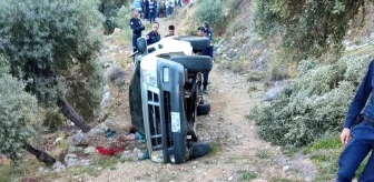 Muğla'da kamyonet uçuruma yuvarlandı, bir kişi hayatını kaybetti