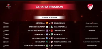 TFF, Trendyol 1. Lig 32. hafta programını açıkladı