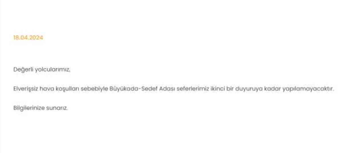 VAPUR SEFERLERİ İPTAL Mİ? 18 Nisan İstanbul'da vapur seferleri iptal mi edildi?
