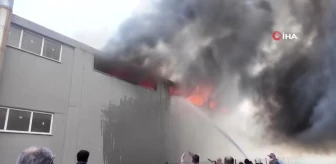 Bursa'da yanan sandalye fabrikası böyle görüntülendi