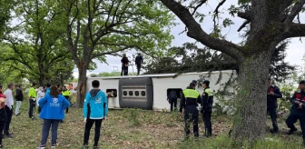 Kırklareli'nde yolcu otobüsü devrildi, 11 kişi yaralandı