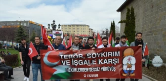 Erzurum'da Hekimler ve Sağlık Çalışanları İsrail'in Gazze'ye Saldırılarını Protesto Etti
