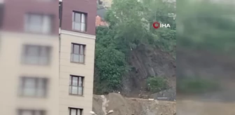Gaziosmanpaşa'da yaşanan toprak kayması kamerada
