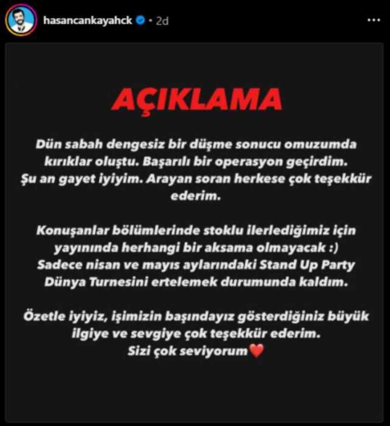 Hasan Can Kaya ameliyat mı oldu? Hasan Can Kaya'nın sağlık durumu nedir? Hasan Can Kaya ameliyat mı oldu? Hasan Can Kaya'nın sağlık durumu nedir?