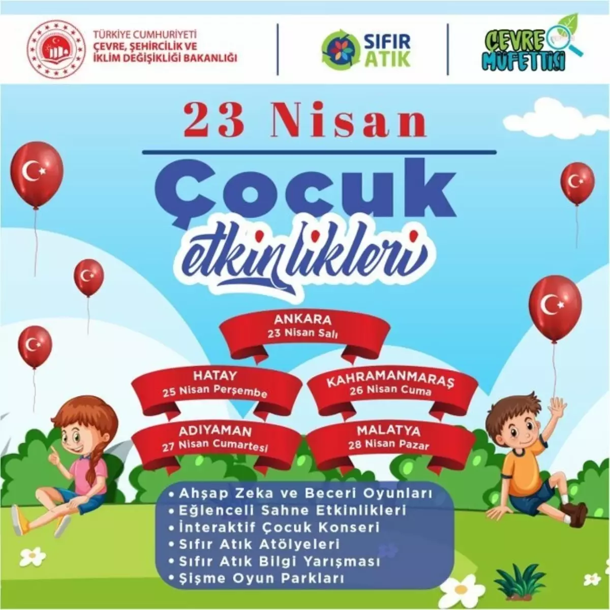 Çevre Bakanlığı, 23 Nisan'da 5 Kentte Etkinlik Düzenleyecek