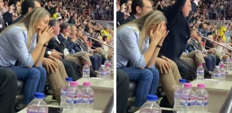 Şampiyonluk maçında ilginç anlar! Ekrem İmamoğlu sevinçle alkışlarken, eşinin üzüntüsü kameralara yansıdı