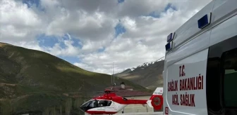 Van'ın Bahçesaray ilçesinde hasta ambulans helikopterle Van Eğitim ve Araştırma Hastanesine ulaştırıldı