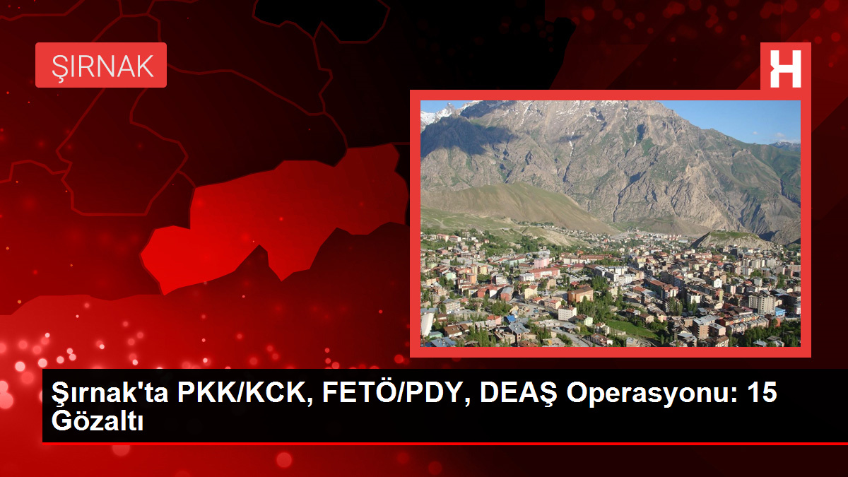 Şırnak'ta PKK/KCK, FETÖ/PDY, DEAŞ Operasyonu: 15 Gözaltı