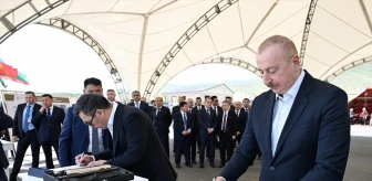 Azerbaycan ve Kırgızistan Cumhurbaşkanları Ağdam'da okulun temelini attı