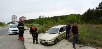 Kastamonu'da otomobili ile yoldan çıkarak 'v' kanalda durabilen sürücü yaralandı