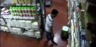 Şanlıurfa'da markette kaşar hırsızlığı kamerada